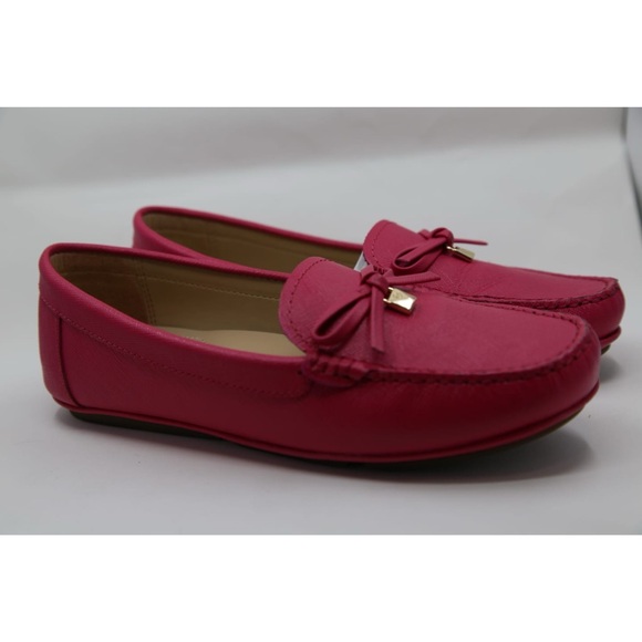 Michael Kors Juliette Pink Leather Driver Moccasins Comfort Shorts - Picture 5 of 7